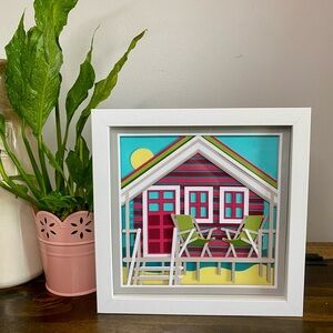 3D Beach House Shadowbox